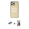 MARSİLYAN™- iPhone 12 Pro Max Kılıf Doruk Doku Prime - Siyah Bilvis Hayalet Cam Ekran Koruyucu + Renkli Kamera Lens Koruma Cam - SI