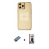 MARSİLYAN™- iPhone 12 Pro Max Kılıf Doruk Doku Prime - Siyah Bilvis Hayalet Cam Ekran Koruyucu + Shine Kamera Lens Koruma Cam - SH