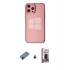 MARSİLYAN™- iPhone 12 Pro Max Kılıf Doruk Doku Prime - Siyah Bilvis Hayalet Cam Ekran Koruyucu + Shine Kamera Lens Koruma Cam - SH