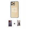 MARSİLYAN™- iPhone 12 Pro Max Kılıf Doruk Doku Prime - Siyah Bilvis Hayalet Cam Ekran Koruyucu + Neon Fosforlu Kamera Lens - TU