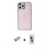 MARSİLYAN™- iPhone 12 Pro Max Kılıf Doruk Doku Prime - Siyah Joko 5D Cam + Shine Kamera Lens Koruma Cam - MI
