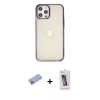 MARSİLYAN™- iPhone 12 Pro Max Kılıf Doruk Doku Prime - Siyah Joko 5D Cam + Shine Kamera Lens Koruma Cam - MI
