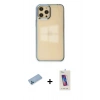 MARSİLYAN™- iPhone 12 Pro Max Kılıf Doruk Doku Prime - Siyah Joko 5D Cam + Shine Kamera Lens Koruma Cam - MI