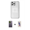 MARSİLYAN™- iPhone 12 Pro Max Kılıf Doruk Doku Prime - Siyah Joko 5D Cam + Neon Fosforlu Kamera Lens - YL