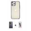 MARSİLYAN™- iPhone 12 Pro Max Kılıf Doruk Doku Prime - Siyah Joko 5D Cam + Neon Fosforlu Kamera Lens - YL