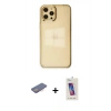 MARSİLYAN™- iPhone 12 Pro Max Kılıf Doruk Doku Prime - Siyah Joko 5D Cam + Pembe Renkli Kamera Lens Koruma Cam