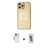 MARSİLYAN™- iPhone 12 Pro Max Kılıf Doruk Doku Prime - Siyah Joko 5D Cam + Shine Kamera Lens - LT