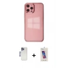 MARSİLYAN™- iPhone 12 Pro Max Kılıf Doruk Doku Prime - Siyah Joko 5D Cam + Shine Kamera Lens - LT