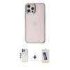 MARSİLYAN™- iPhone 12 Pro Max Kılıf Doruk Doku Prime - Siyah Joko 5D Cam + Shine Kamera Lens - LT
