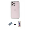 MARSİLYAN™- iPhone 12 Pro Max Kılıf Doruk Doku Prime - Siyah Joko 5D Cam + Shine Kamera Lens Koruma Cam - SH