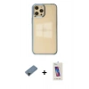 MARSİLYAN™- iPhone 12 Pro Max Kılıf Doruk Doku Prime - Siyah Joko 5D Cam + Shine Kamera Lens Koruma Cam - SH