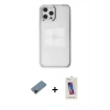 MARSİLYAN™- iPhone 12 Pro Max Kılıf Doruk Doku Prime - Siyah Joko 5D Cam + Shine Kamera Lens Koruma Cam - SH