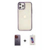 MARSİLYAN™- iPhone 12 Pro Max Kılıf Doruk Doku Prime - Siyah Joko 5D Cam + Neon Fosforlu Kamera Lens - TU