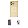 MARSİLYAN™- iPhone 12 Pro Max Kılıf Doruk Doku Prime - Siyah Joko 5D Cam + Neon Fosforlu Kamera Lens - TU