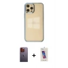 MARSİLYAN™- iPhone 12 Pro Max Kılıf Doruk Doku Prime - Siyah Joko 5D Cam + Neon Fosforlu Kamera Lens - TU
