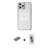 MARSİLYAN™- iPhone 12 Pro Max Kılıf Doruk Doku Prime - Siyah Joko 5D Cam + Renkli Kamera Lens Koruma Cam - TU