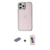 MARSİLYAN™- iPhone 12 Pro Max Kılıf Doruk Doku Prime - Siyah Joko 5D Cam + Renkli Kamera Lens Koruma Cam - TU