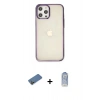 MARSİLYAN™- iPhone 12 Pro Max Kılıf Doruk Doku Prime - Siyah Joko Magic 5D Cam + Gold Shine Kamera Lens Koruma Cam