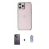 MARSİLYAN™- iPhone 12 Pro Max Kılıf Doruk Doku Prime - Siyah Joko Magic 5D Cam + Neon Fosforlu Kamera Lens - YL