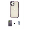 MARSİLYAN™- iPhone 12 Pro Max Kılıf Doruk Doku Prime - Siyah Joko Magic 5D Cam + Neon Fosforlu Kamera Lens - YL
