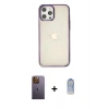 MARSİLYAN™- iPhone 12 Pro Max Kılıf Doruk Doku Prime - Siyah Joko Magic 5D Cam + Neon Fosforlu Kamera Lens - SI