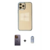 MARSİLYAN™- iPhone 12 Pro Max Kılıf Doruk Doku Prime - Siyah Joko Magic 5D Cam + Neon Fosforlu Kamera Lens - SI
