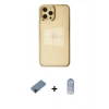MARSİLYAN™- iPhone 12 Pro Max Kılıf Doruk Doku Prime - Siyah Joko Magic 5D Cam + Shine Kamera Lens Koruma Cam - SH