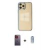 MARSİLYAN™- iPhone 12 Pro Max Kılıf Doruk Doku Prime - Siyah Joko Magic 5D Cam + Turuncu Neon Fosforlu Kamera Lens