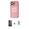 MARSİLYAN™- iPhone 12 Pro Max Kılıf Doruk Doku Prime - Siyah Joko Magic 5D Cam + Turuncu Neon Fosforlu Kamera Lens