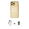 MARSİLYAN™- iPhone 12 Pro Max Kılıf Doruk Doku Prime - Siyah Joko Magic 5D Hayalet Cam + Lacivert Shine Kamera Lens