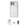 MARSİLYAN™- iPhone 12 Pro Max Kılıf Doruk Doku Prime - Siyah Joko Magic 5D Hayalet Cam + Lacivert Shine Kamera Lens