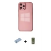 MARSİLYAN™- iPhone 12 Pro Max Kılıf Doruk Doku Prime - Siyah Joko Magic 5D Hayalet Cam + Mavi Shine Kamera Lens Koruma Cam