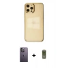 MARSİLYAN™- iPhone 12 Pro Max Kılıf Doruk Doku Prime - Siyah Joko Magic 5D Hayalet Cam + Neon Fosforlu Kamera Lens - BZ