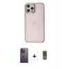 MARSİLYAN™- iPhone 12 Pro Max Kılıf Doruk Doku Prime - Siyah Joko Magic 5D Hayalet Cam + Neon Fosforlu Kamera Lens - SI