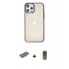 MARSİLYAN™- iPhone 12 Pro Max Kılıf Doruk Doku Prime - Siyah Joko Magic 5D Hayalet Cam + Renkli Kamera Lens Koruma Cam - TU