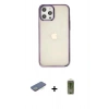 MARSİLYAN™- iPhone 12 Pro Max Kılıf Doruk Doku Prime - Siyah Joko Magic 5D Hayalet Cam + Renkli Kamera Lens Koruma Cam - YL