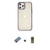 MARSİLYAN™- iPhone 12 Pro Max Kılıf Doruk Doku Prime - Siyah Joko Magic 5D Hayalet Cam + Shine Kamera Lens Koruma Cam - SH