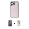 MARSİLYAN™- iPhone 12 Pro Max Kılıf Doruk Doku Prime - Siyah Mat Seramik Nano Ekran Koruyucu + Neon Fosforlu Kamera Lens - BZ