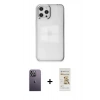 MARSİLYAN™- iPhone 12 Pro Max Kılıf Doruk Doku Prime - Siyah Mat Seramik Nano Ekran Koruyucu + Neon Fosforlu Kamera Lens - BZ