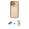 MARSİLYAN™- iPhone 12 Pro Max Kılıf Doruk Doku Prime - Siyah Mat Seramik Nano Ekran Koruyucu + Shine Kamera Lens Koruma Cam - GD