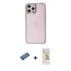 MARSİLYAN™- iPhone 12 Pro Max Kılıf Doruk Doku Prime - Siyah Mat Seramik Nano Ekran Koruyucu + Shine Kamera Lens Koruma Cam - GD