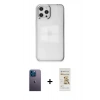 MARSİLYAN™- iPhone 12 Pro Max Kılıf Doruk Doku Prime - Siyah Mat Seramik Nano Ekran Koruyucu + Neon Fosforlu Kamera Lens - MI