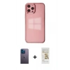 MARSİLYAN™- iPhone 12 Pro Max Kılıf Doruk Doku Prime - Siyah Mat Seramik Nano Ekran Koruyucu + Neon Fosforlu Kamera Lens - MI