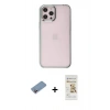 MARSİLYAN™- iPhone 12 Pro Max Kılıf Doruk Doku Prime - Siyah Mat Seramik Nano Ekran Koruyucu + Shine Kamera Lens Koruma Cam - PE