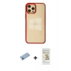 MARSİLYAN™- iPhone 12 Pro Max Kılıf Doruk Doku Prime - Siyah Mat Seramik Nano Ekran Koruyucu + Shine Kamera Lens Koruma Cam - MI