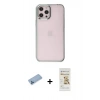 MARSİLYAN™- iPhone 12 Pro Max Kılıf Doruk Doku Prime - Siyah Mat Seramik Nano Ekran Koruyucu + Shine Kamera Lens Koruma Cam - MI
