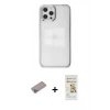 MARSİLYAN™- iPhone 12 Pro Max Kılıf Doruk Doku Prime - Siyah Mat Seramik Nano Ekran Koruyucu + Sierra Blue Shine Kamera Lens Koruma Cam