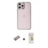 MARSİLYAN™- iPhone 12 Pro Max Kılıf Doruk Doku Prime - Siyah Mat Seramik Nano Ekran Koruyucu + Sierra Blue Shine Kamera Lens Koruma Cam
