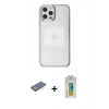 MARSİLYAN™- iPhone 12 Pro Max Kılıf Doruk Doku Prime - Siyah Polymer Nano Ekran Koruyucu + Mavi Renkli Kamera Lens Koruma Cam