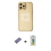 MARSİLYAN™- iPhone 12 Pro Max Kılıf Doruk Doku Prime - Siyah Polymer Nano Ekran Koruyucu + Metal Kamera Lens Koruma Cam - GD